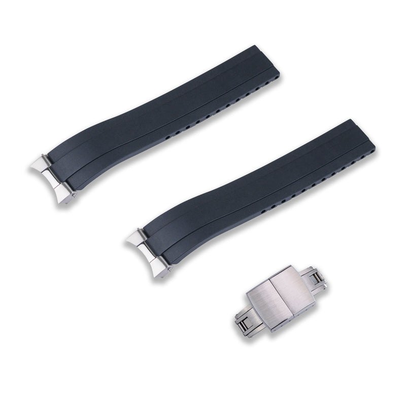 FKM RUBBER STRAP WITH END LINKS FOR HAMILTON KHAKI FIELD (MX03-733)